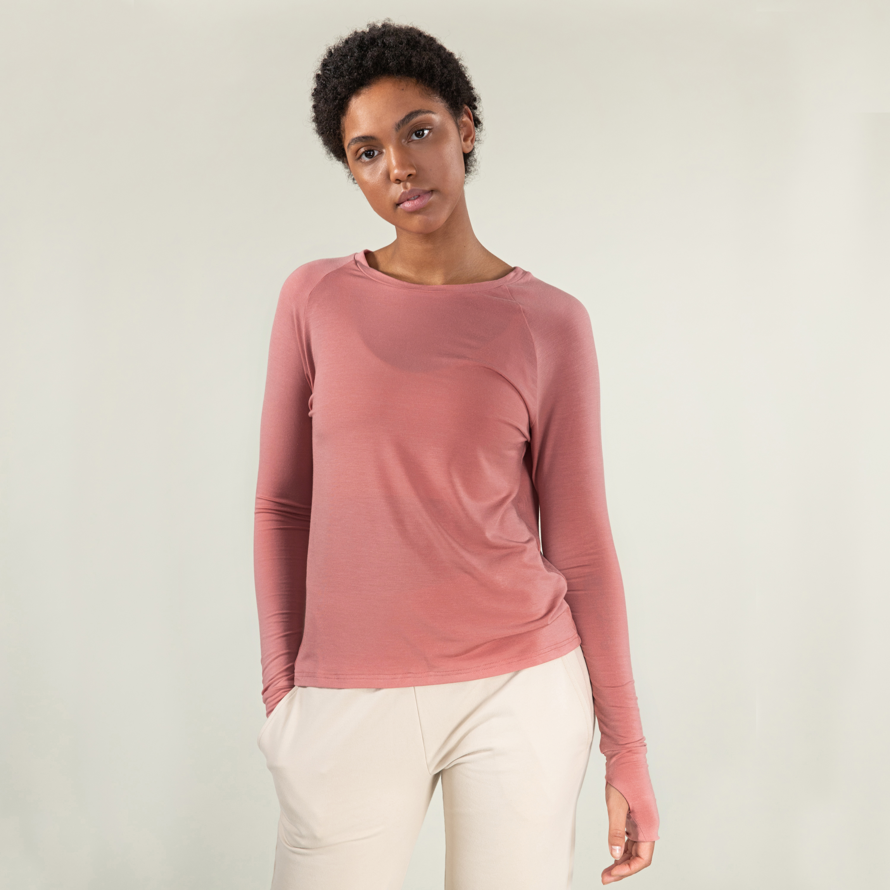 Tröja i Tencel™/Ull - Pink