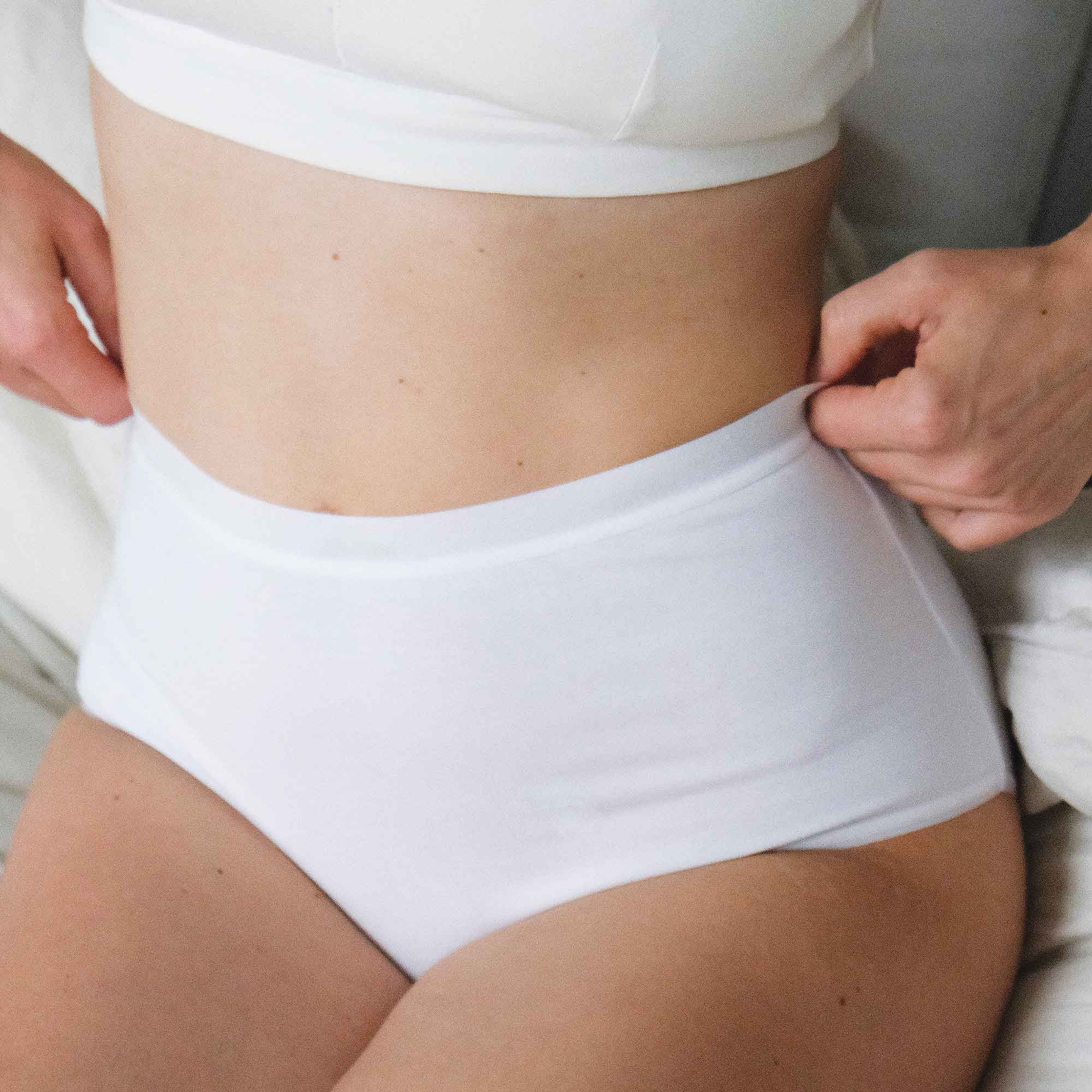 Trosor High Waist Ekologisk Bomull - White