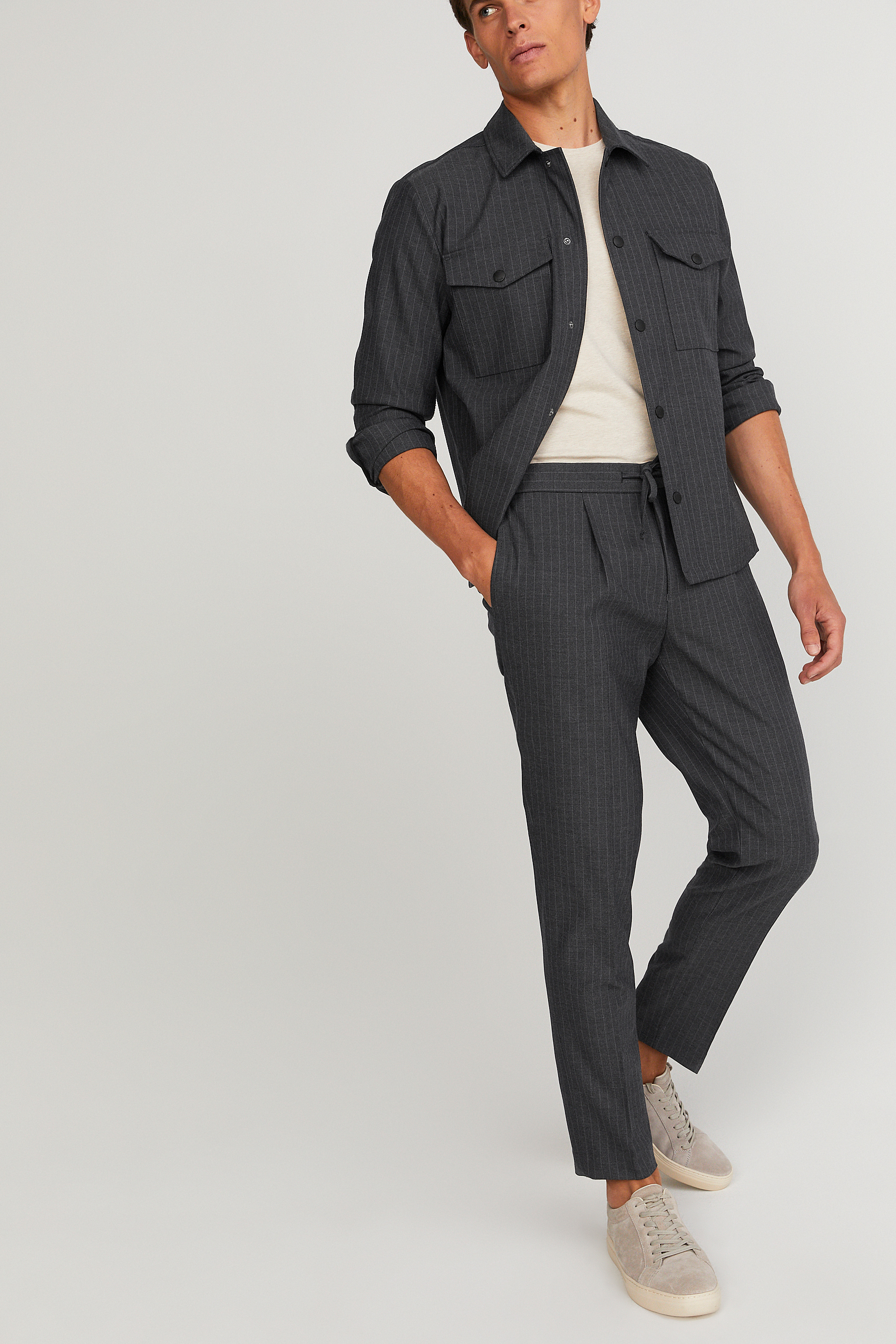 David pinstripe trousers