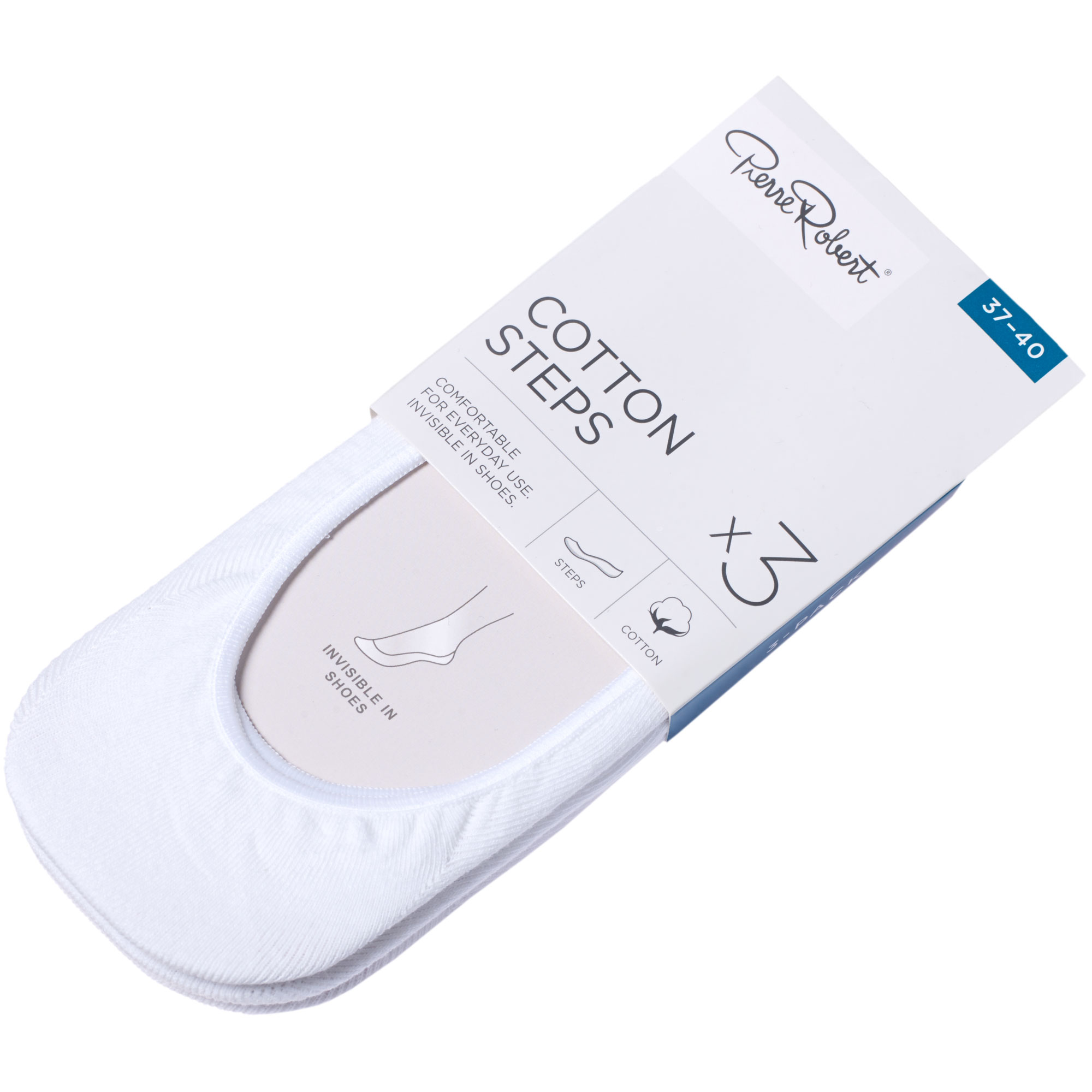 Strumpor Steps x3 37-40 Bomull - White