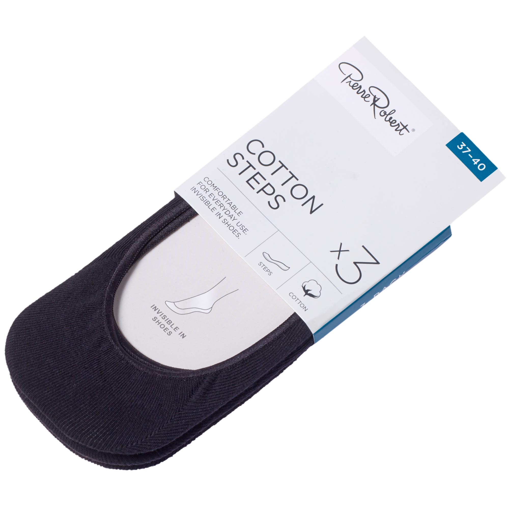Strumpor Steps x3 37-40 Bomull - Black