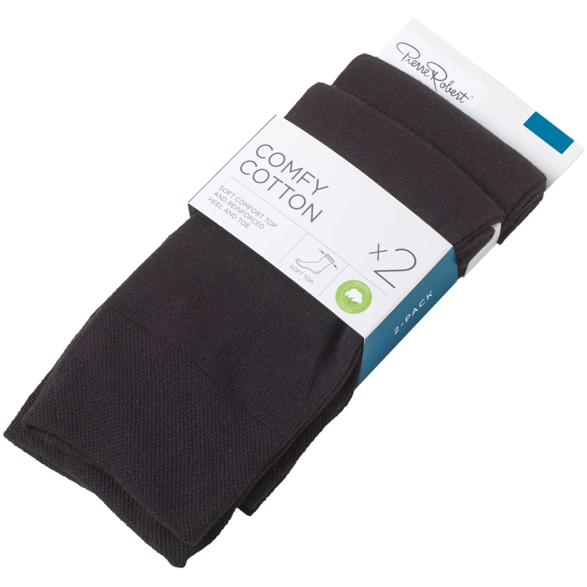 Strumpor i Ekologisk Bomull x2 41-45 - Black