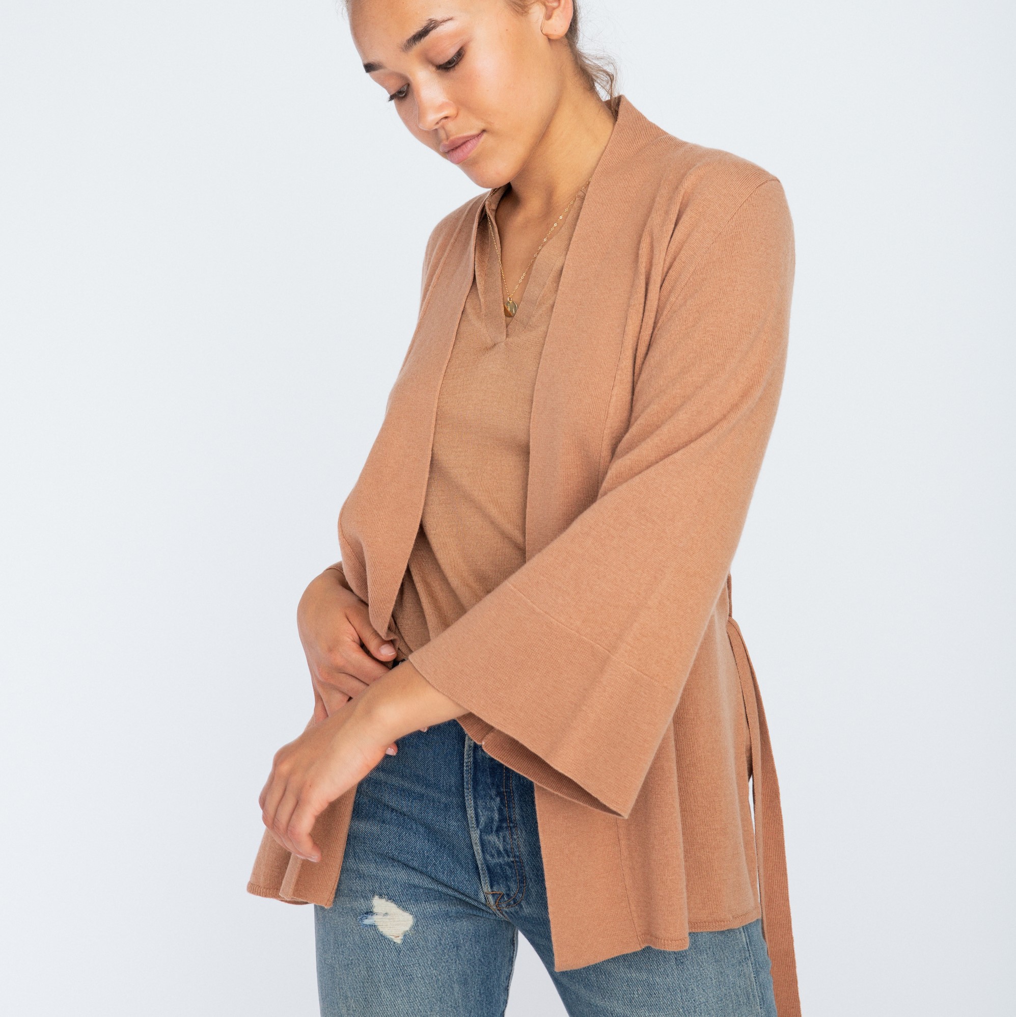 Loungewear Cardigan Merinoull - Nude
